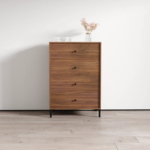 4 - Drawer Brown Wooden Classic Dresser