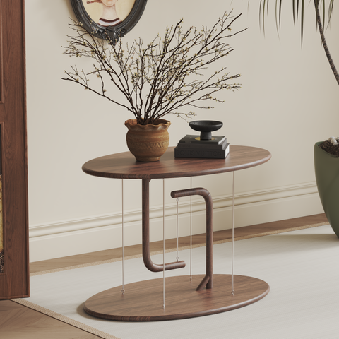 Floating Tensegrity Side Table Solid Wood Walnut Coffee Table