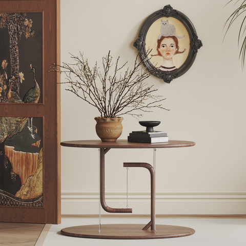 Floating Tensegrity Side Table Solid Wood Walnut Coffee Table