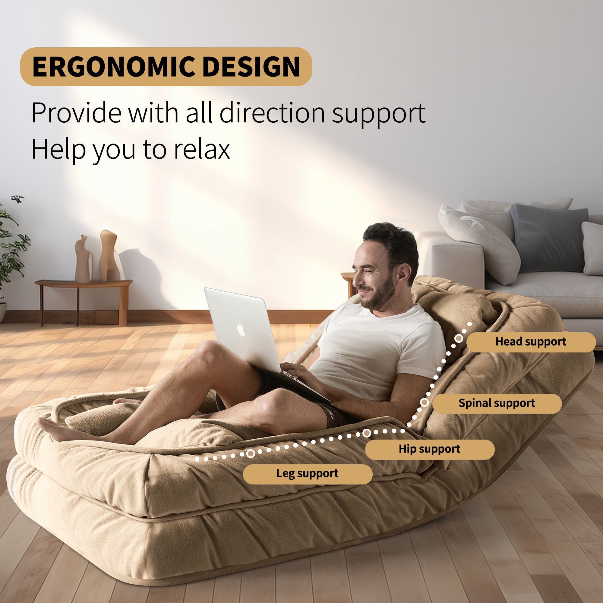 Cozy Lazy Sofa Bed Folding Human Dog Bed | Louann Small Fold