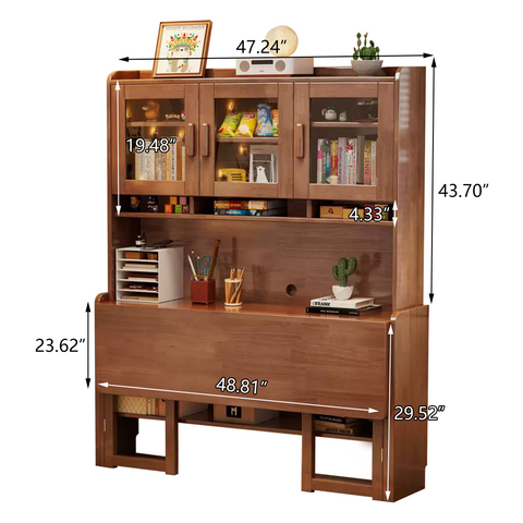 AUSTIN  Plus Farmhouse Buffet Cabinets with Sliding Barn Door, Folding Coffee Table Kids Study Table