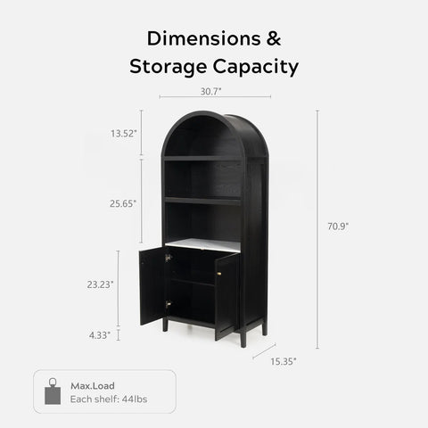 70.9" Wood Bookcase – Home Organizer