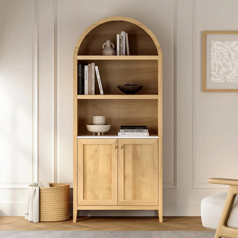 70.9" Wood Bookcase – Home Organizer