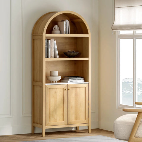 70.9" Wood Bookcase – Home Organizer