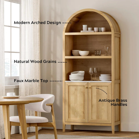 70.9" Wood Bookcase – Home Organizer
