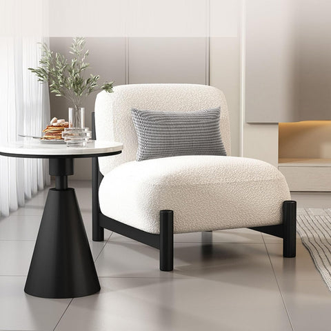 Modern Wabi-Sabi Cream Accent Chair