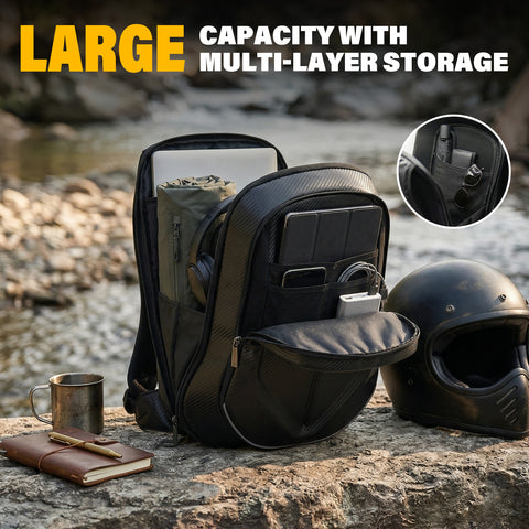 MKN Hard Shell Waterproof Carbon Fiber Backpack