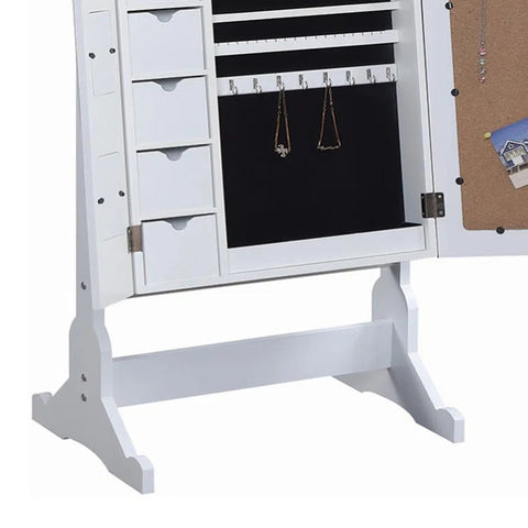 Big Stand-Up Jewelry Armoire Mirror With Drawers