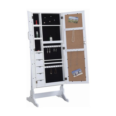 Big Stand-Up Jewelry Armoire Mirror With Drawers