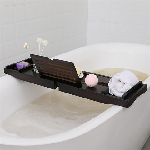 Brown Luxury Retractable Bathtub Tray