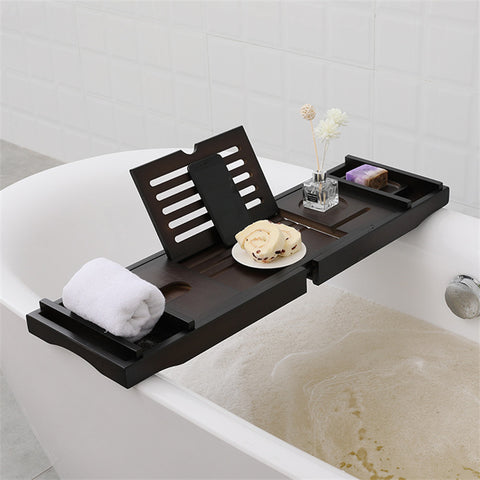 Brown Luxury Retractable Bathtub Tray