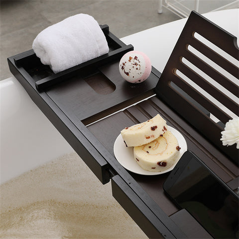 Brown Luxury Retractable Bathtub Tray