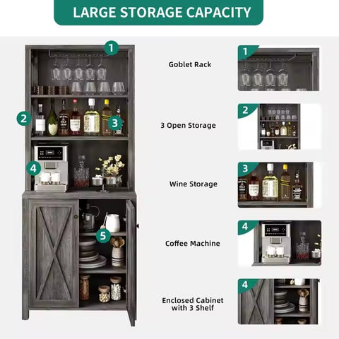 Two-Shelf Wood Cabinet - Crosshatch Door Design