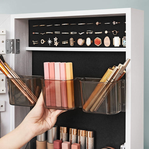 Full-Length Mirror and Jewelry Cabinet With Wheels