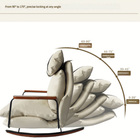French Retro Leather Rocking Chair