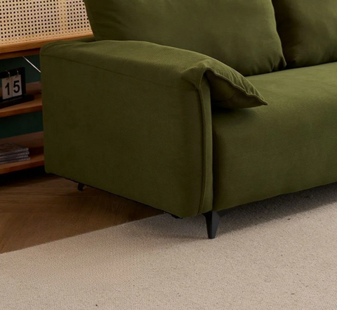 Corded Velvet Tear Resistant Emerald Green Standard Sofa, Green, Sponge