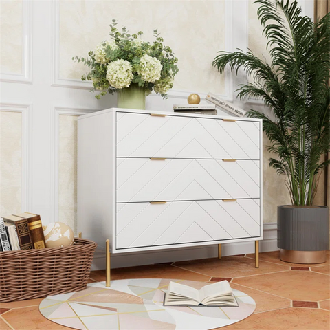 3-Layers White Elegant Dressers