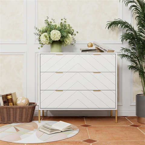 3-Layers White Elegant Dressers