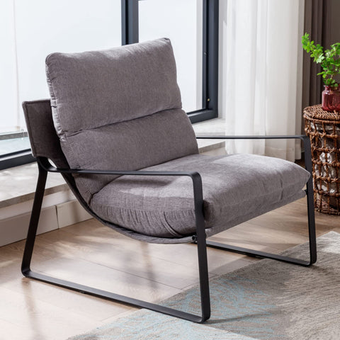 Contemporary Accent Chair - Thick Cushioned Sofa Seat