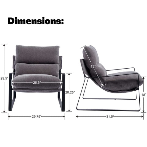 Contemporary Accent Chair - Thick Cushioned Sofa Seat