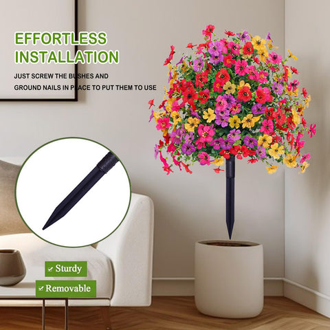 23.6 in Artificial Boxwood Topiary Ball with Violet