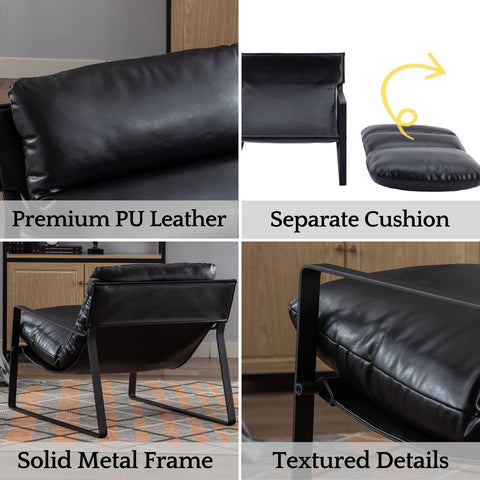 Contemporary Accent Chair - Thick Cushioned Sofa Seat