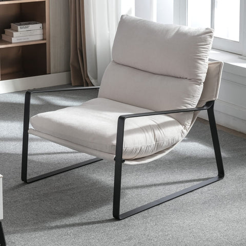 Contemporary Accent Chair - Thick Cushioned Sofa Seat