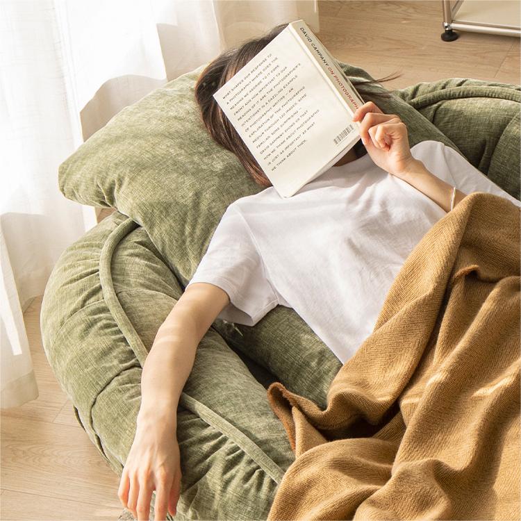 MUGUOY Faltbare Lazysofa Couch Bett – Verstellbare Rückenlehne, Tatami-Stil, Als Hundebett Oder Gästebett Nutzbar